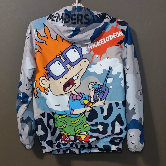 Members Only X Nickelodeon Rugrats Hooded Camo Grey/Blue Jacket SIZE MED… - Picture 4 of 4